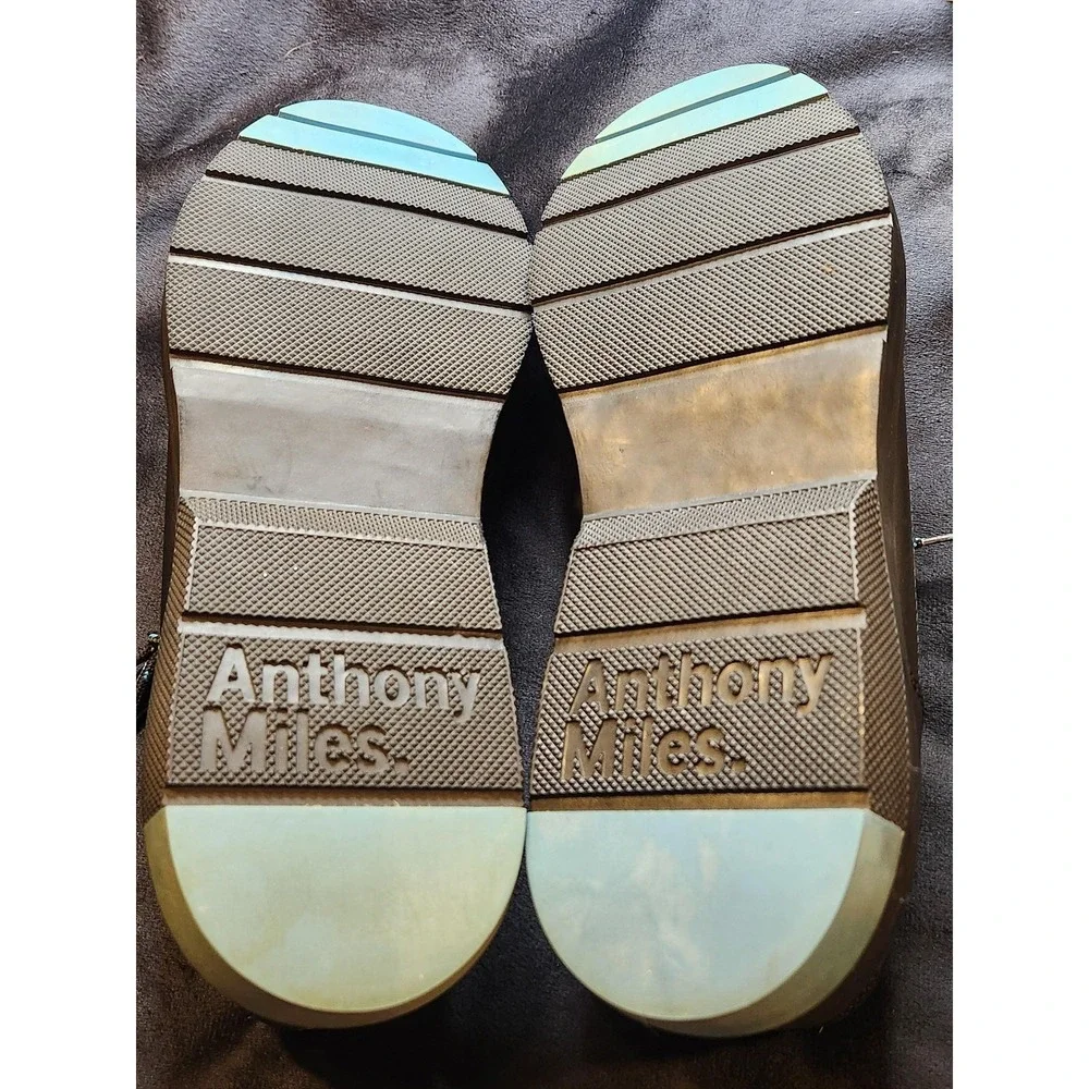 Anthony Miles Shoes Mens 11 Low-Top Hiking Derby Black Leather‎ Sneakers Comfort